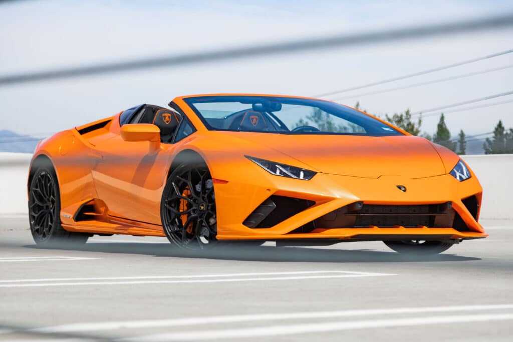Orange Lamborghini Huracán EVO Spyder
